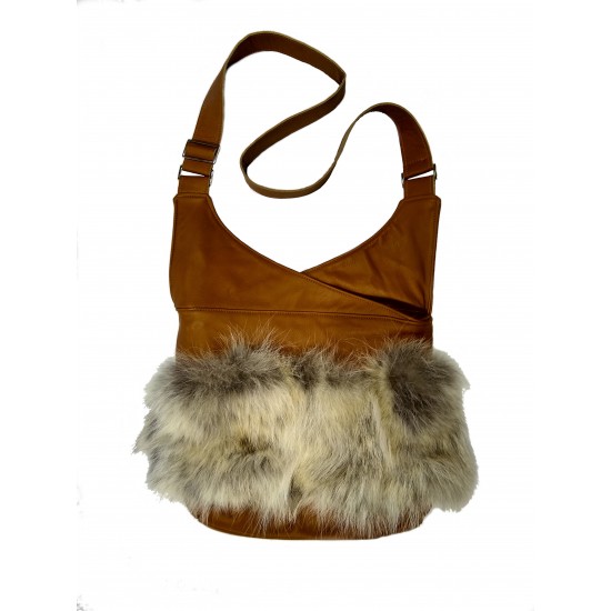 Bilodeau - YASMINE Handbag, coyote leg fur